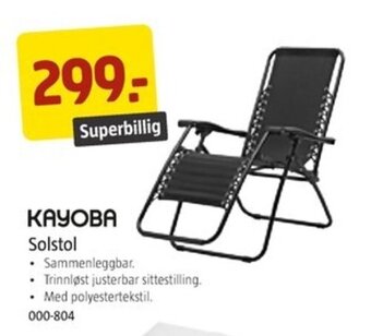 Jula KAYOBA solstol tilbud