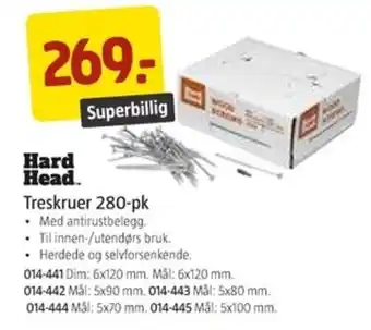 Jula HARD HEAD treskruer 280-pk tilbud