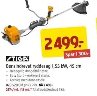 Jula STIGA bensindrevet ryddesag 1,55 kW, 45 cm tilbud