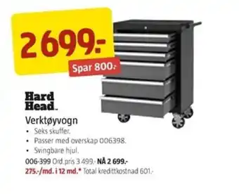 Jula HARD HEAD verktøyvogn tilbud