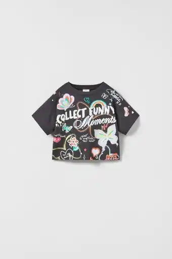 ZARA T-skjorte med graffitimotiv tilbud