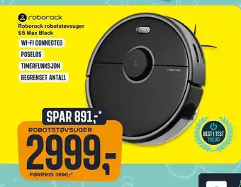 Skousen Roborock robotstøvsuger s5 max black tilbud