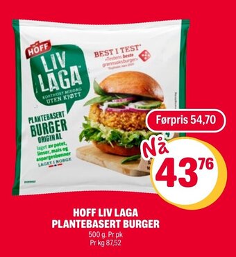 Coop Extra Hoff liv laga plantebasert burger tilbud