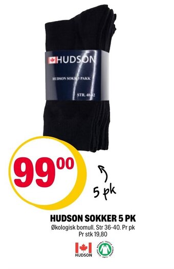 Coop Extra Hudson sokker 5 pk tilbud
