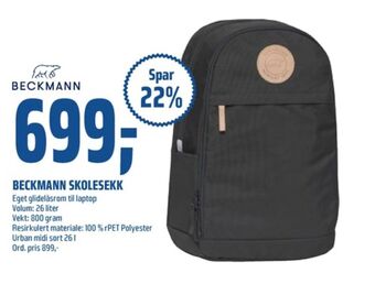 Coop Obs Beckmann skolesekk tilbud