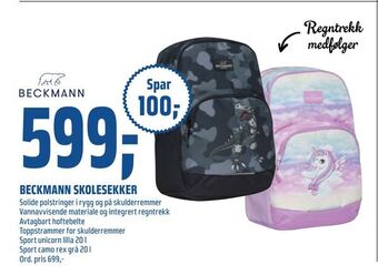 Coop Obs Beckmann skolesekker tilbud