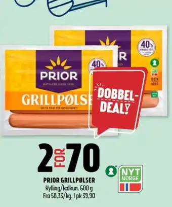 Coop Prix Prior grillpølser tilbud