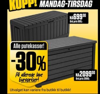 Europris Ukjent putekasse tilbud