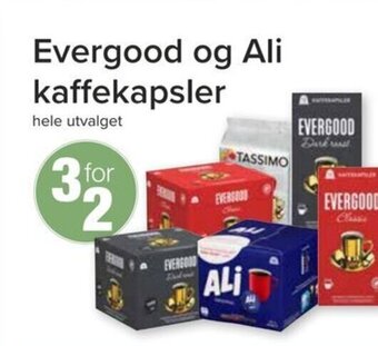 Spar Evergood og Ali Kaffekapsler tilbud