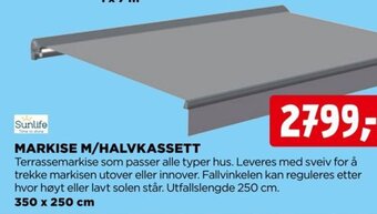 jem & fix Markise M/Halvkassett tilbud