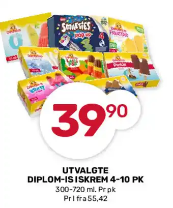 Matkroken Utvalgte diplom-is iskrem 4-10 pk tilbud