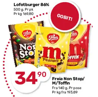 Matkroken Freia non stop/m/toffin tilbud