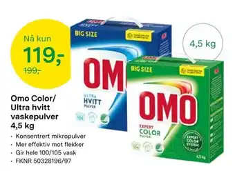 Felleskjøpet Omo Color / ultra hvitt vaskepulver tilbud