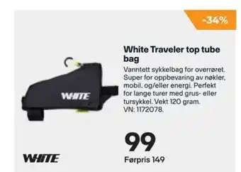 XXL Sport White Traveler top tube bag tilbud