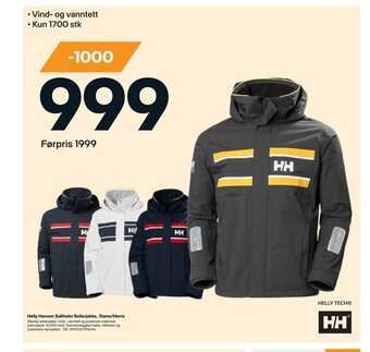 XXL Sport Helly hansen Saltholm Seilerjakke , Dame/ Herre tilbud