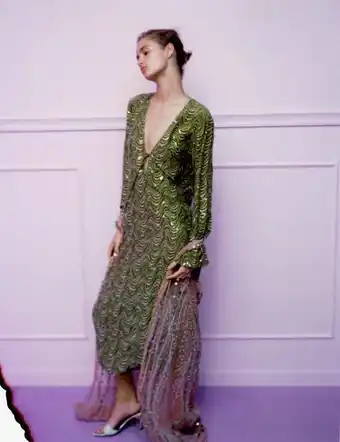 ZARA Mønstret kjole limited edition tilbud