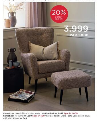 Møbelringen Comet stol tilbud