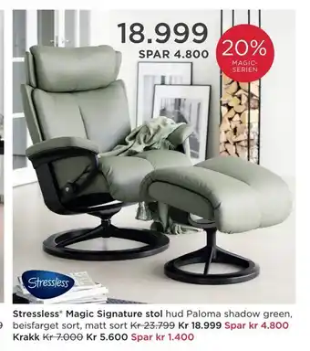 Møbelringen Stressless® magic signature stol tilbud