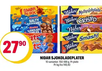 Coop Extra Nidar Sjokoladeplater tilbud