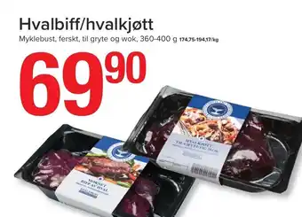 Spar Hvalbiff/Hvalkjøtt tilbud