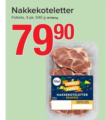 Spar Nakkekoteletter tilbud