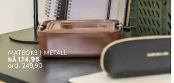 Nille Matboks i metall tilbud
