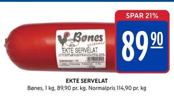 Rema 1000 Ekte servelat tilbud
