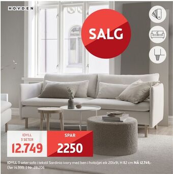 Bohus Idyll 3 seter sofa tilbud
