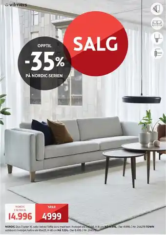 Bohus Nordic duo 3 seter xl sofa tilbud