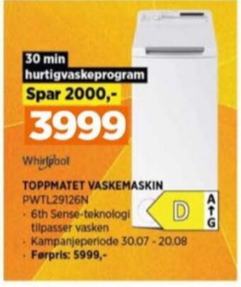 POWER Whirlpool vaskemaskin tilbud