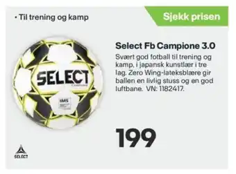 XXL Sport Select Fb Champione 3.0 tilbud
