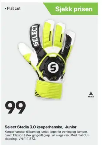 XXL Sport Select Stadia 3.0 Keeperhanske, Junior tilbud