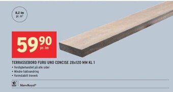 Montér Terrassebord Furu Uno Concise 28x120 MM KL 1 tilbud