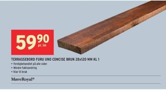 Montér Terrassebord Furu Uno Concise 28x120 MM KL 1 tilbud
