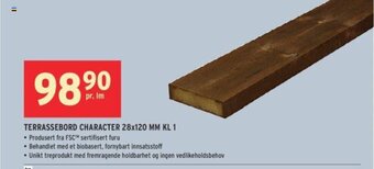 Montér Terrassebord Character 28x120 MM KL 1 tilbud