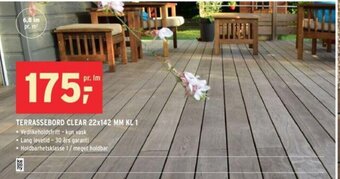 Montér Terrassebord Clear 22x142 MM KL 1 tilbud