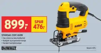 Montér Stikksag 230v 650w tilbud