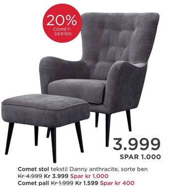 Møbelringen Comet stol tilbud