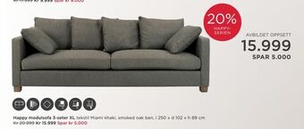 Møbelringen Happy modulsofa 3-seter xl tilbud