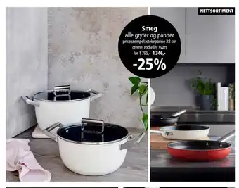Kitch'n Smeg alle gryter og panner tilbud