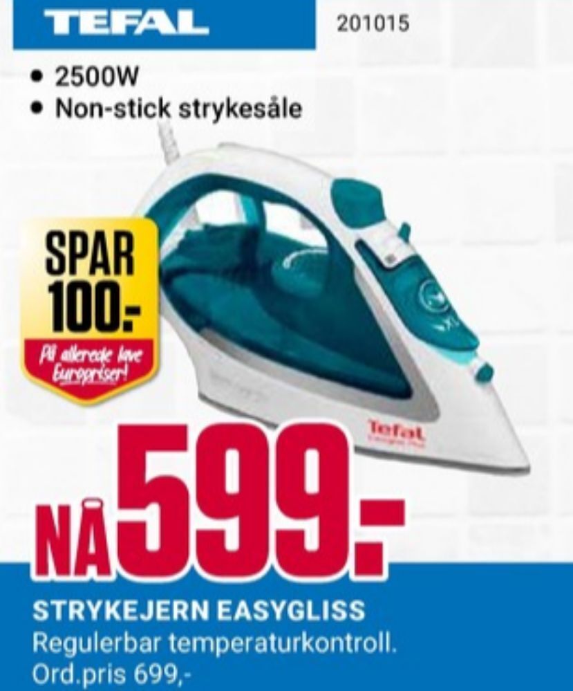 Europris Tefal strykejern tilbud