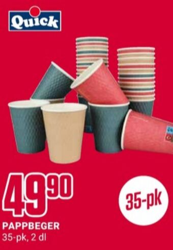 Europris Quick pappbeger tilbud