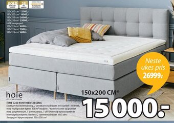 JYSK Høie C250 Kontinentalseng tilbud