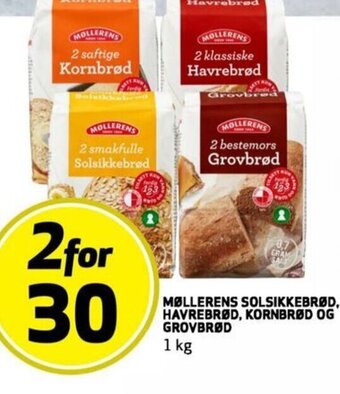 Bunnpris Møllerens Solsikkebrød Havrebrød , Kornbrød og Grovbrød tilbud