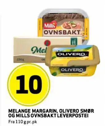 Bunnpris Melange Margarin Olivero Smør Og Millsovnsbakt Leverpostei tilbud