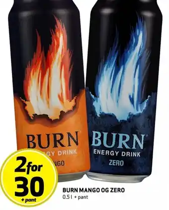 Bunnpris Burn Mango Og Zero tilbud