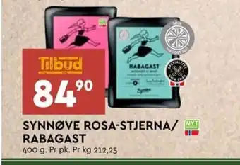 Coop Mega Synnøve rosa-stjerna/rabagast tilbud