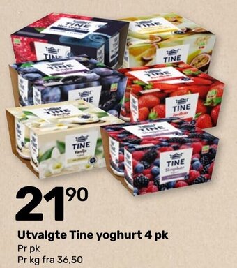 Coop Marked Utvalgte tine yoghurt 4 pk tilbud