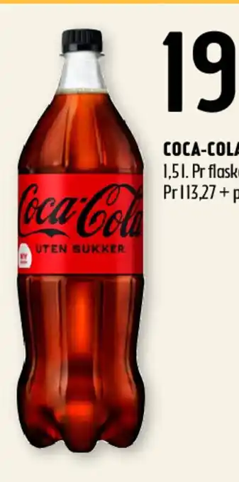Coop Prix Coca-Coola uten sukker 1.5l. tilbud