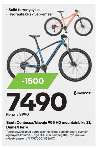 XXL Sport Scott contessa/navajo 955 hd mountainbike 21, dame/herre tilbud